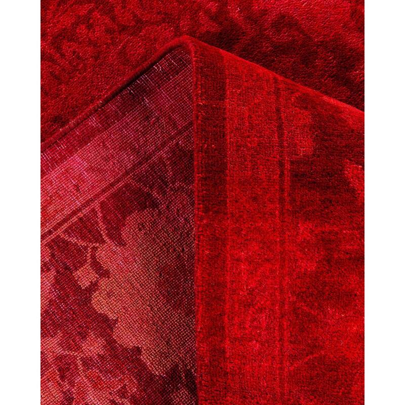 Overdyed, One-of-a-Kind Hand-Knotted Area Rug - Orange - 6' 1" x 8' 10"