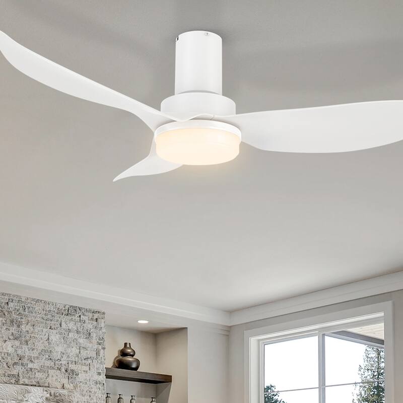 CARRO Haddington 45-inch Indoor Ceiling Fan with Light and Remote - White