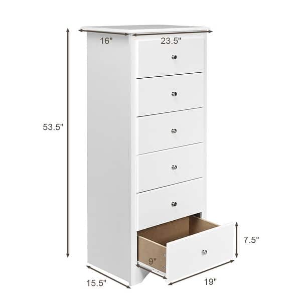 Shop Gymax 6 Drawer Chest Dresser Clothes Storage Bedroom Tall