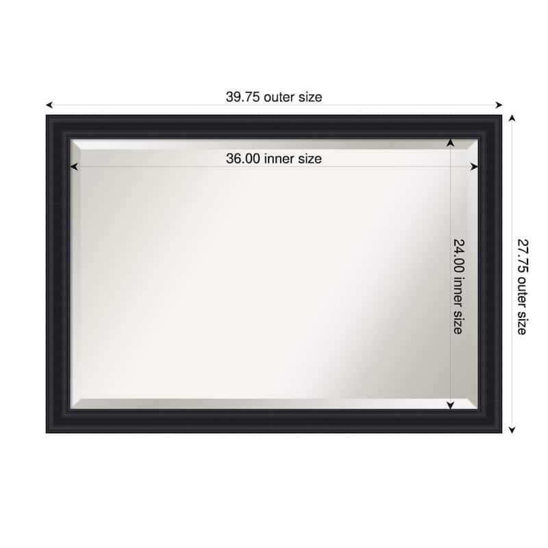 Dalat Beveled Framed Bathroom Vanity Wall Mirror - Dalat Black - 40 x 28 in
