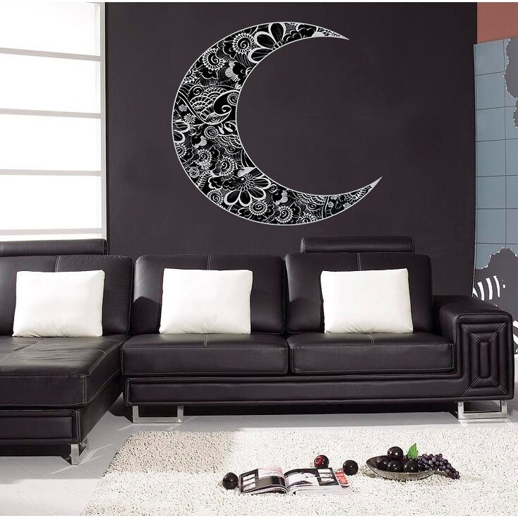 Elegant Moon Mandala Decal Sticker for Stylish Wall Decor-image