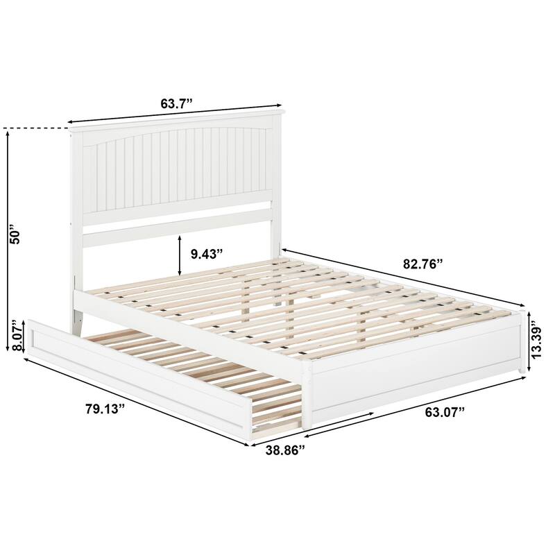 Malta Platform Bed with Panel Footboard and Twin XL Trundle