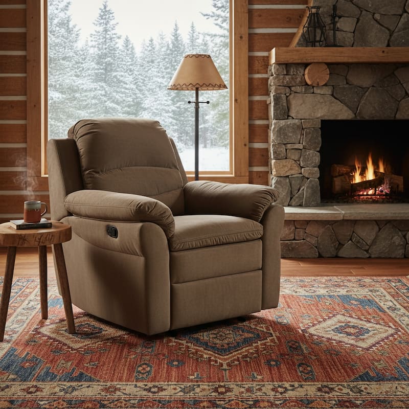 Copper Grove Roseway Brown Fabric Transitional Massage Power Recliner