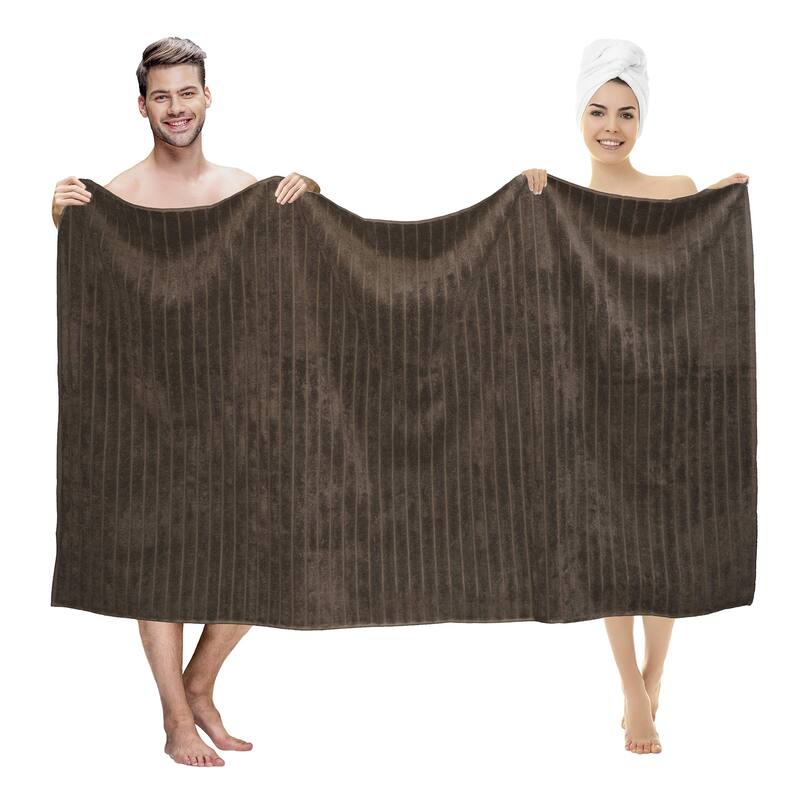 Classic Turkish Towels 100% Turkish Cotton Bath Sheets Plush Ribbed 3 Piece 40x65" - 40x65