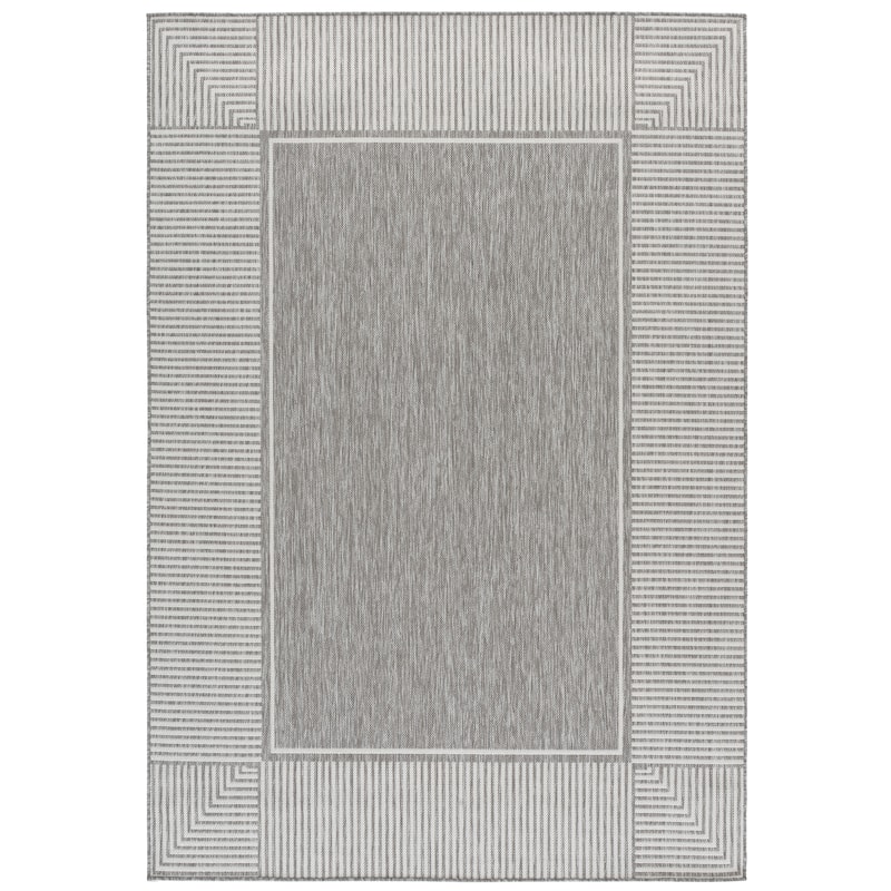 SAFAVIEH Beach House Heinke Indoor/Outdoor Washable Area Rug - Grey/White - 4' x 6'