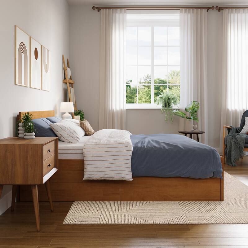 Orlando Platform Bed with Footboard and Storage Drawers