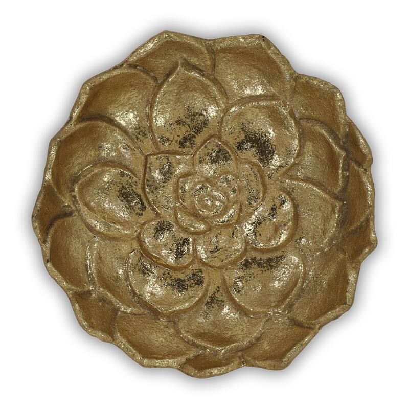 Cheung's Handmade Gold Leaf Cast Iron Lotus Table Decor - Large