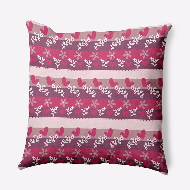 Love Garden Valentines Day Decorative Throw Pillow - 18" x 18" - Blush