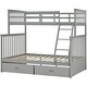 preview thumbnail 16 of 56, Twin Over Full Wood Bunk Bed with Storage Drawers and Ladder
