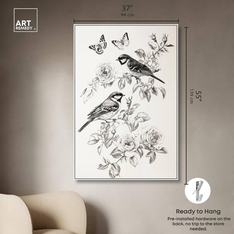 Perched Pair I Canvas by Art Remedy