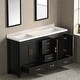 preview thumbnail 2 of 8, 60" Black Bathroom Vanity Cabinet with 4 Soft-Close Doors and 5 Drawers, MDF Storage Vanity, Transitional Style