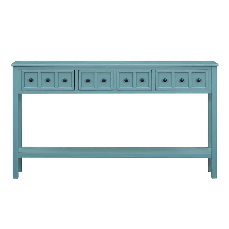 Merax 60" Long Console Table with Different Size Drawers and Bottom Shelf