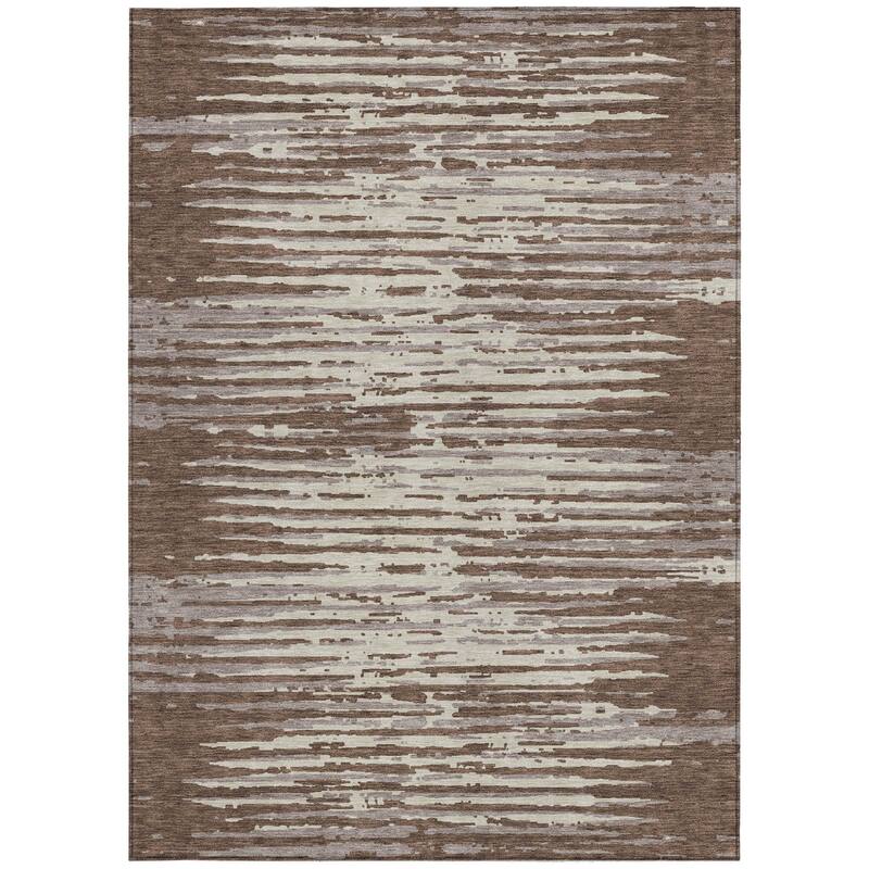 HomeRoots Striped Transitional Rectangle Outdoor Rug