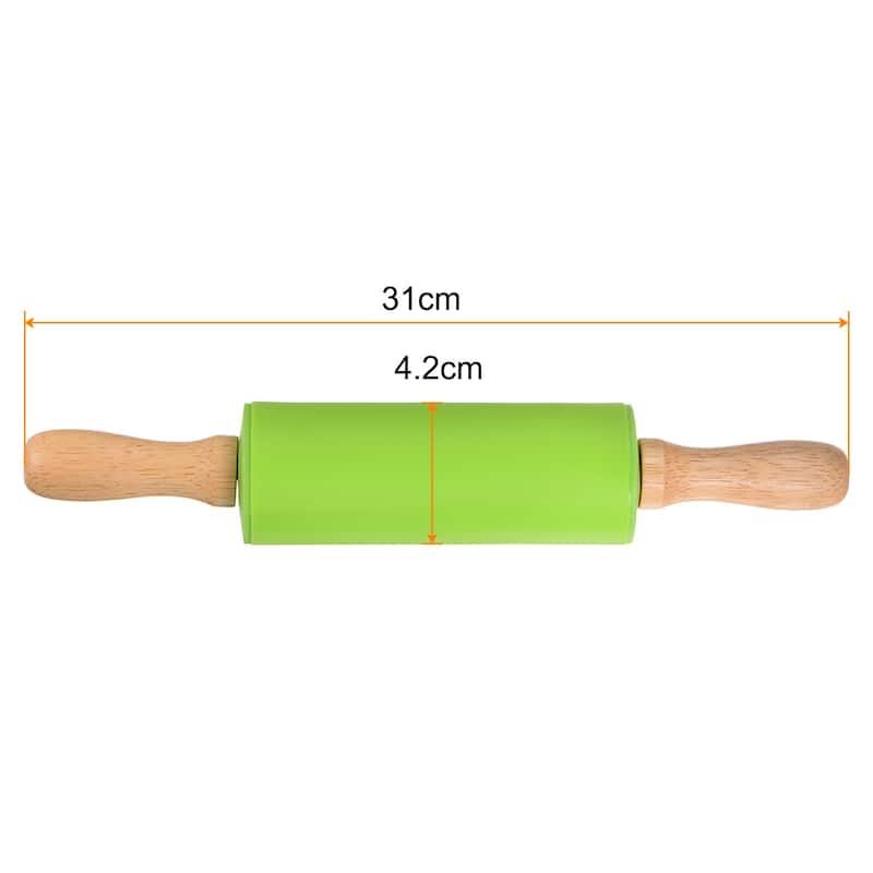 Silicone Rolling Pins for Baking 31cm x 4.2cm Green - Green