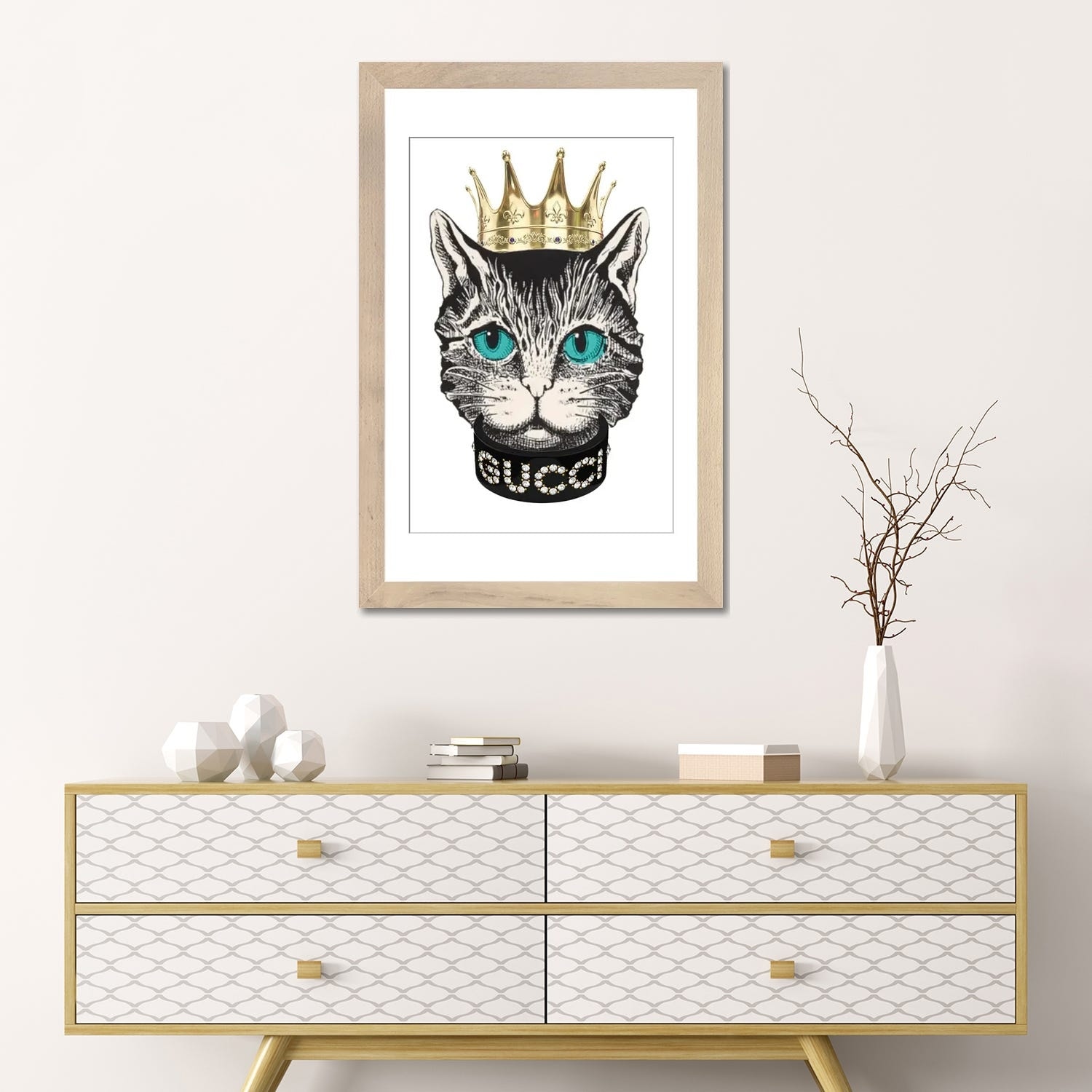 Gucci Cat Canvas Print by Julie Schreiber