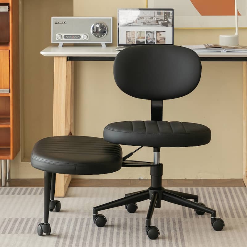 Ergonomic Office Chair-Multi-Position Cross Legged Design, Swivel Meditation Desk Chair with Back Support & Rolling Base
