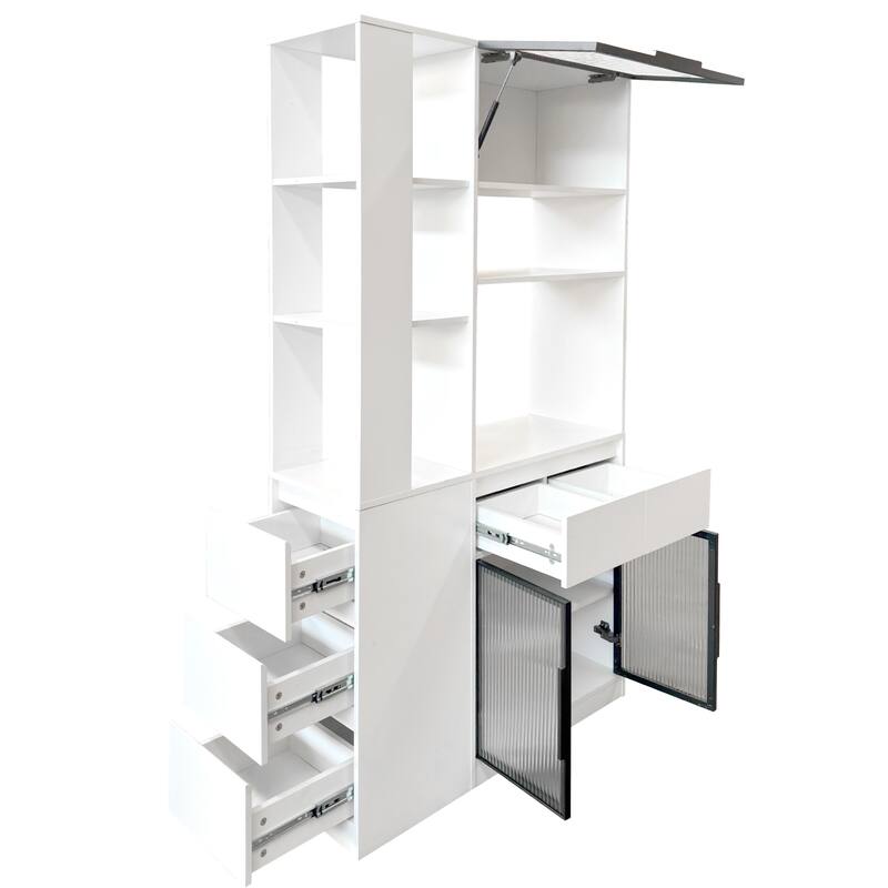 70.87"H Tall Storage Cabinet with Multi-functional Storage Space, Modern Wooden Entrance Organizer for Hallway, Living Room