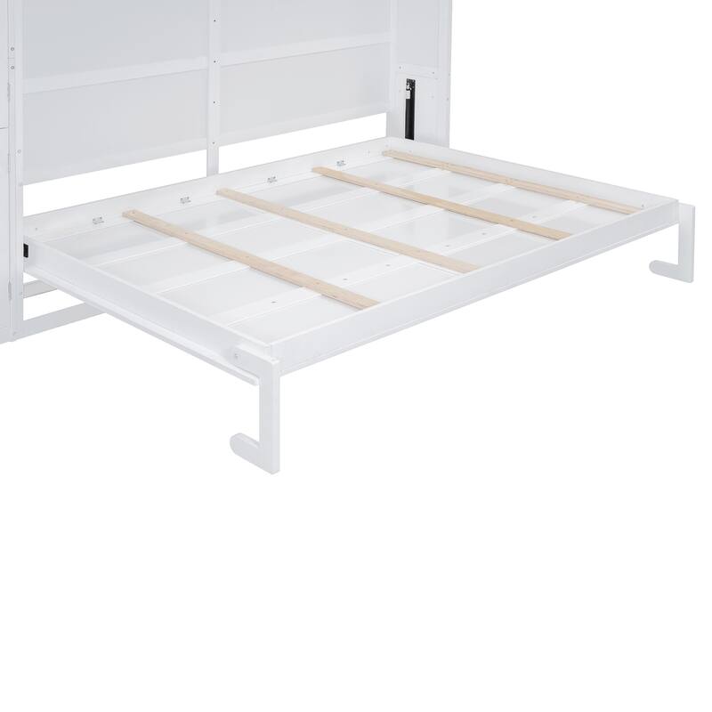 GDFStudio - Lincoln Queen Size Murphy Wall Bed with Cabinets, Storage, and Space-Saving Design