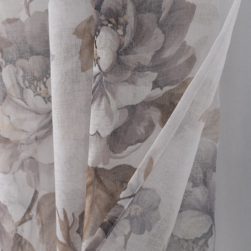 Ellie Floral Sheer Window Curtain Panel 84 inch or 95 inch
