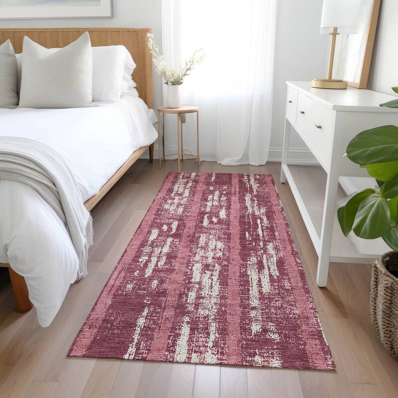 Machine Washable Indoor/ Outdoor Chantille Stripe Ombre Rug
