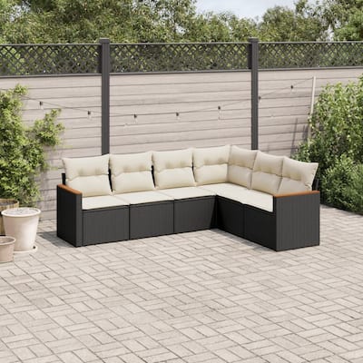 vidaXL Garden Sofa Set Black - 24.4 x 24.4 x 27.2