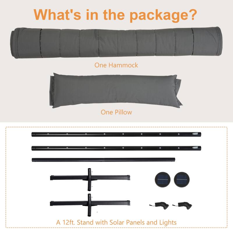 12 ft. Hammock with Stand - 149.6*55.1*45.3