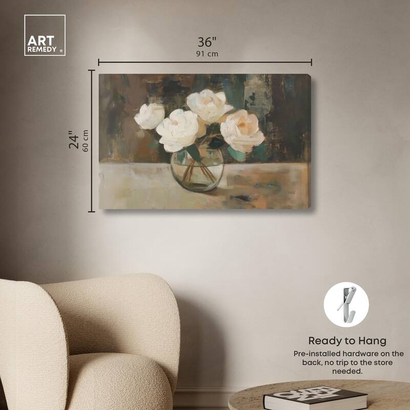 Creamy Cascade Cluster I Canvas by Art Remedy, Gallery Wrapped