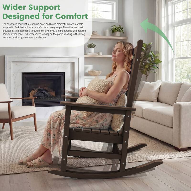 Modern High-Back Rocking Adirondack Chair All Weather