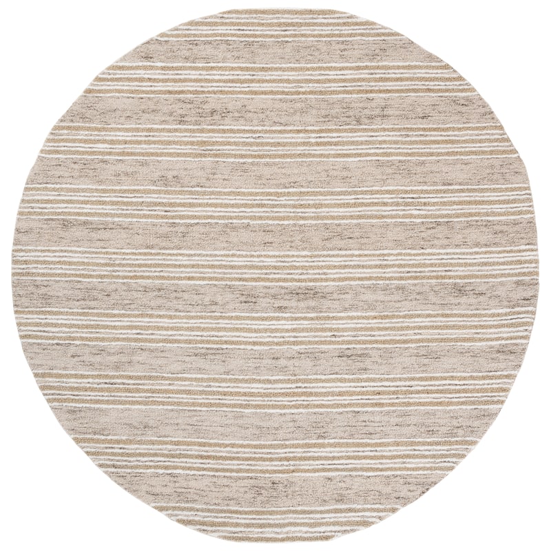 SAFAVIEH Handmade Pine Donaldina Modern Wool Rug - 6' Round - Ivory/Taupe