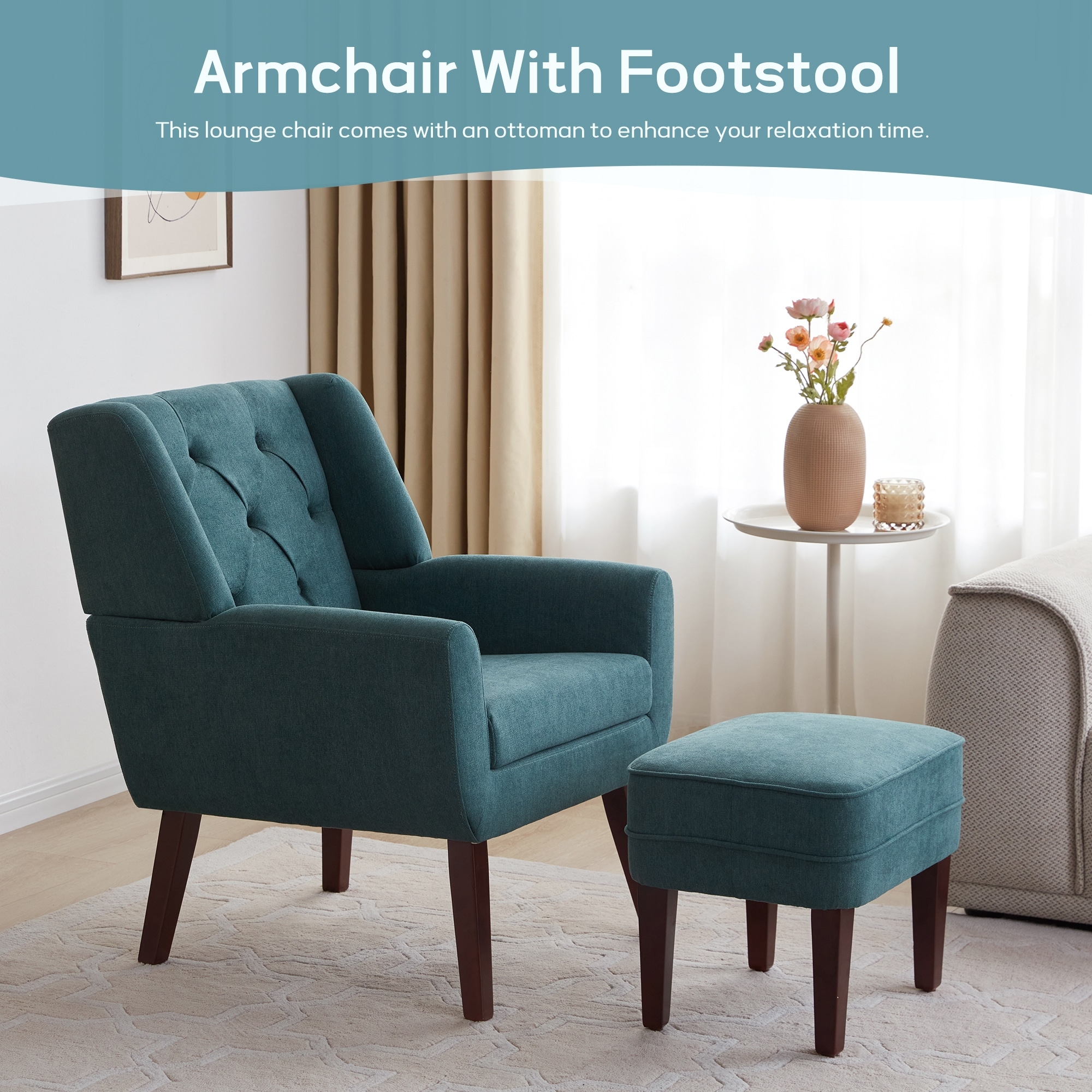 Armchair best sale and ottoman