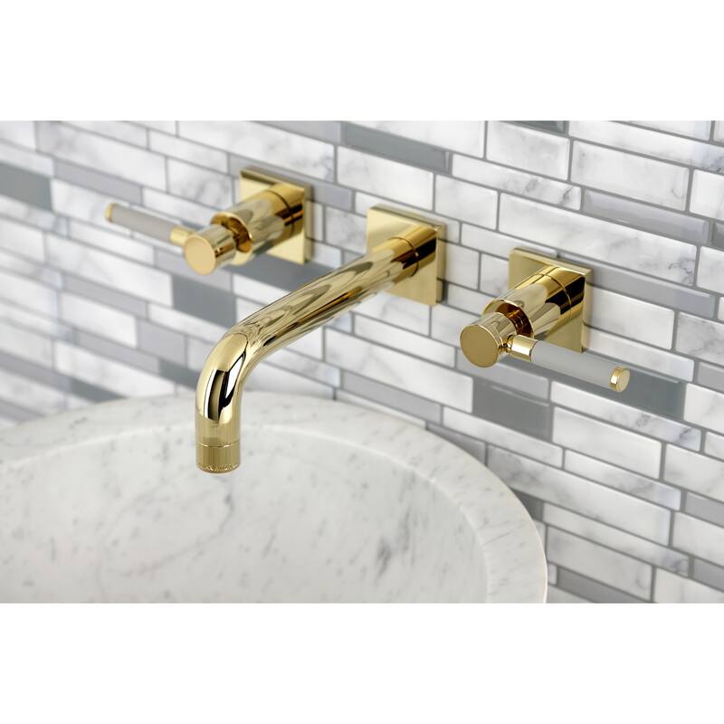 Kingston Brass Concord Two-Handle 3-Hole Wall Mount Bathroom Faucet
