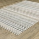 preview thumbnail 11 of 10, Cavett Textural Geometric Striped Beige/ Multi Area Rug