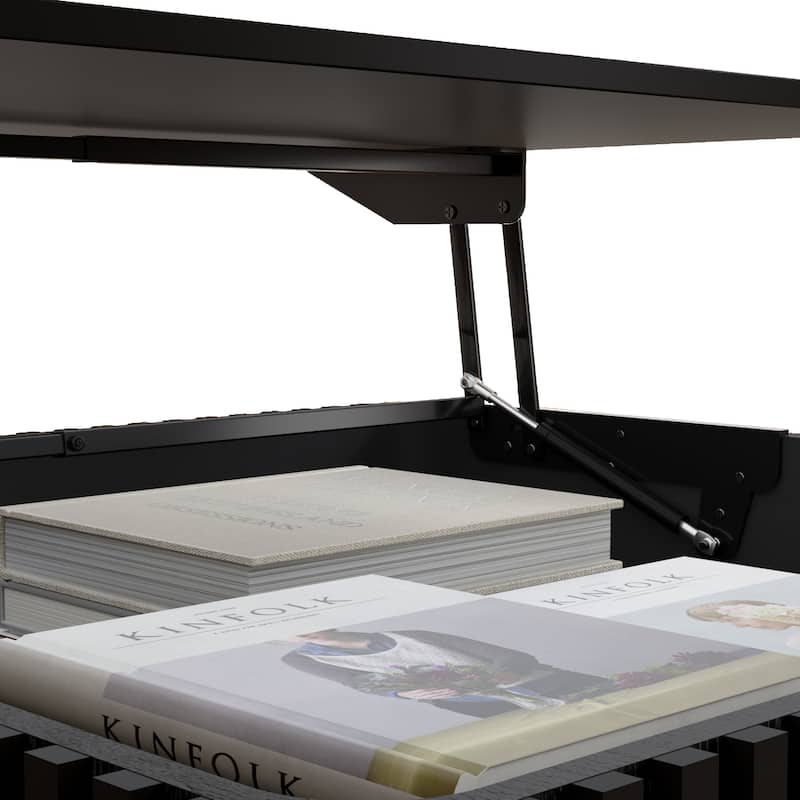 GDF Studio - Belfair Fluted Lift-Top Coffee Table with Hidden Storage