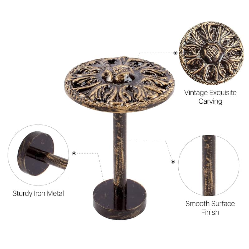 2 Pcs Curtain Holdback for Curtains Wall Mounted Metal Drapery Hook for Door Window Treatment(Round Medallion)- By Deco Window