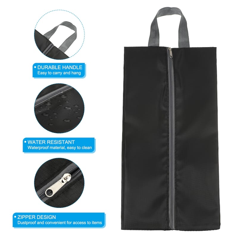 4pcs Waterproof Shoes Bags, 39.3 x 19cm Travel Shoe Organizer Bag, Multicolor - Black, Gray
