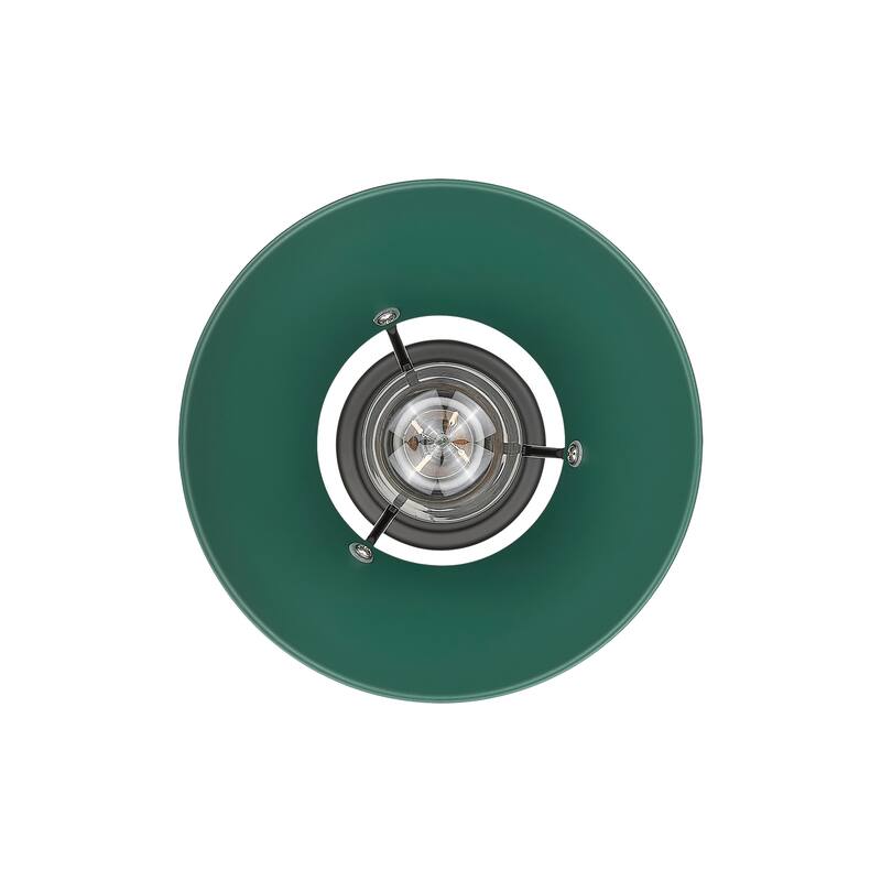 Yep by Golden Lighting Orwell 1-light 8in Pendant in Matte Black and Pine Green shade - Small Pendant - 7"