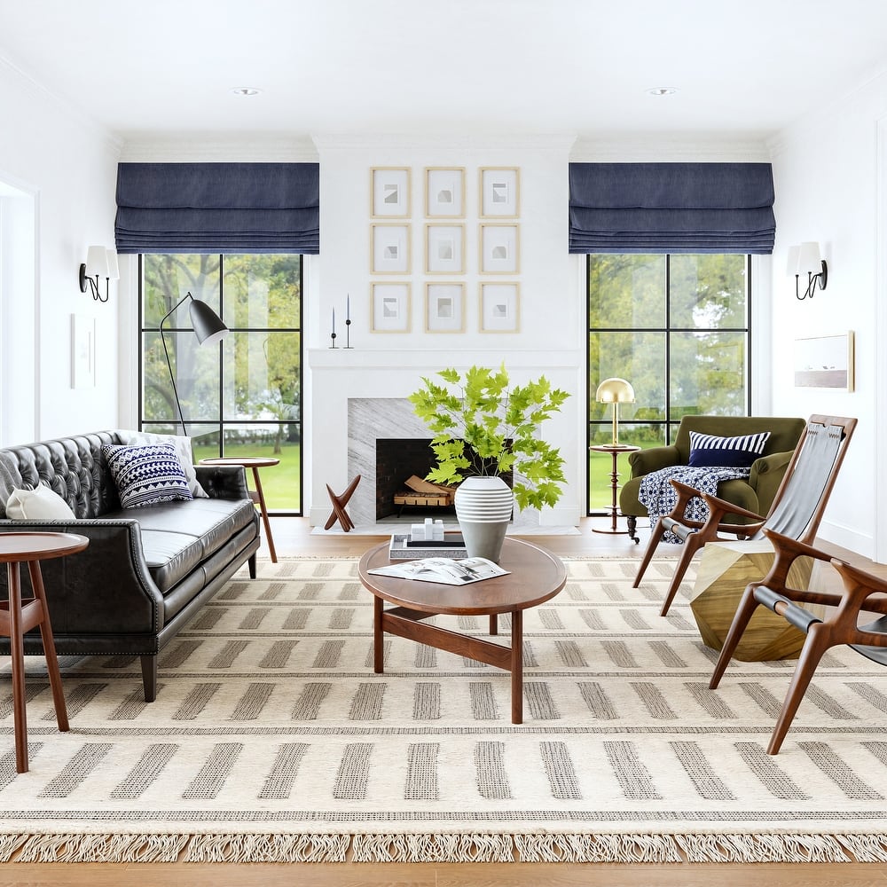 Merrick Tasseled Cotton and Wool Area Rug