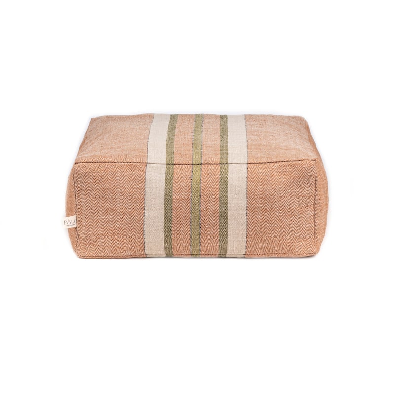 Polo & Luna Tivoli Pet Bed - Chestnut/Olive/Ivory Stripe - Chestnut, Olive, Ivory Stripe - Small