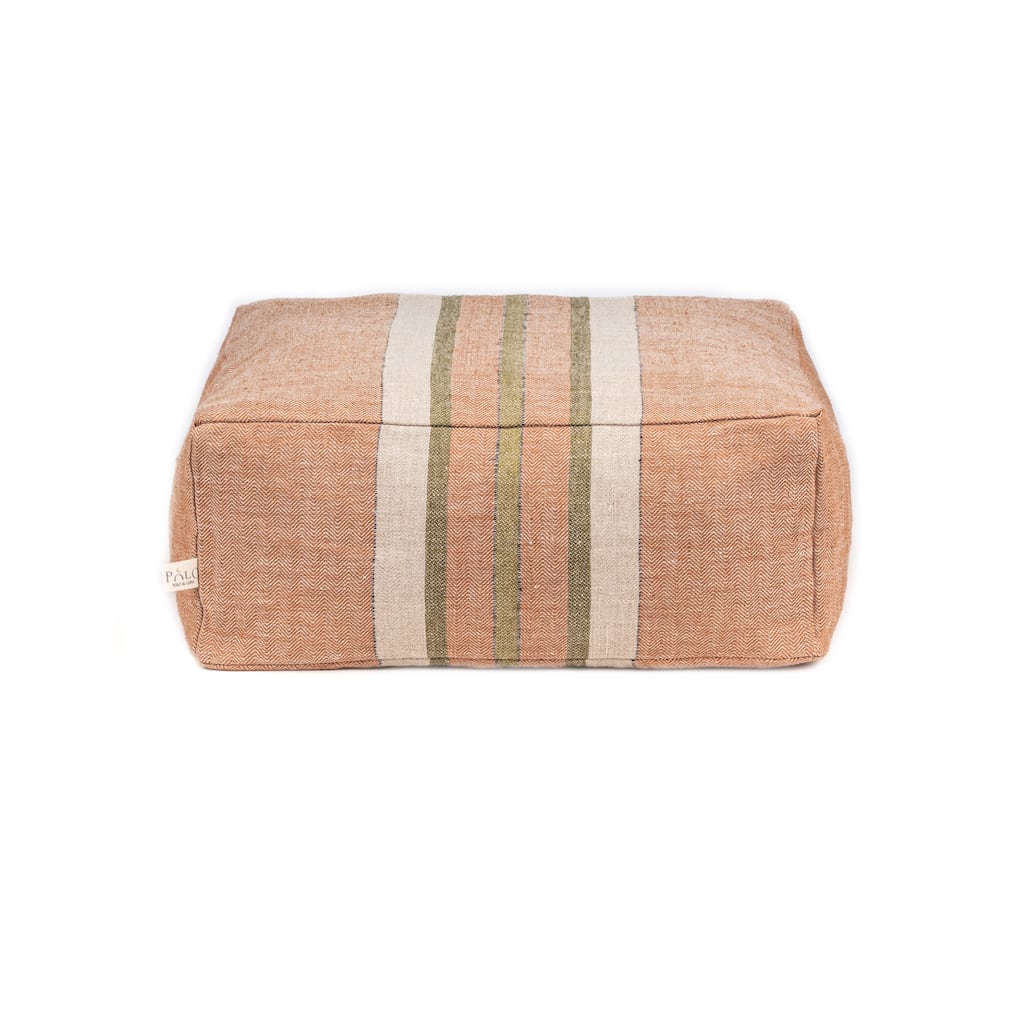 Polo & Luna Tivoli Pet Bed Cushion Cover - Chestnut/Olive/Ivory Stripe - Chestnut, Olive, Ivory Stripe