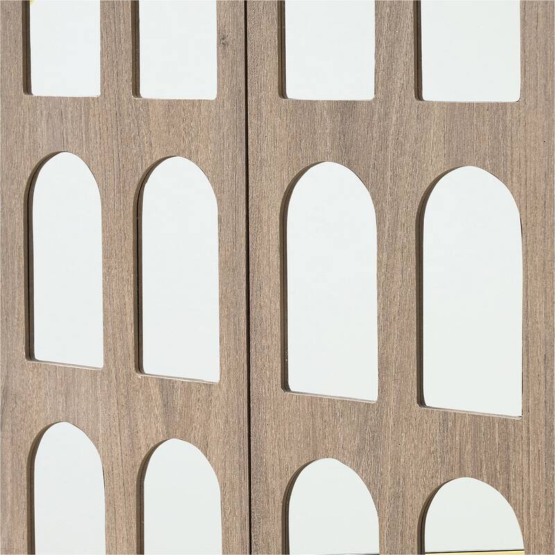 Sideboard Buffet,Mid Century Modern Storage Cabinet with Doors and Shelves, Boho Style Wooden Buffet Cabinet for Living Room