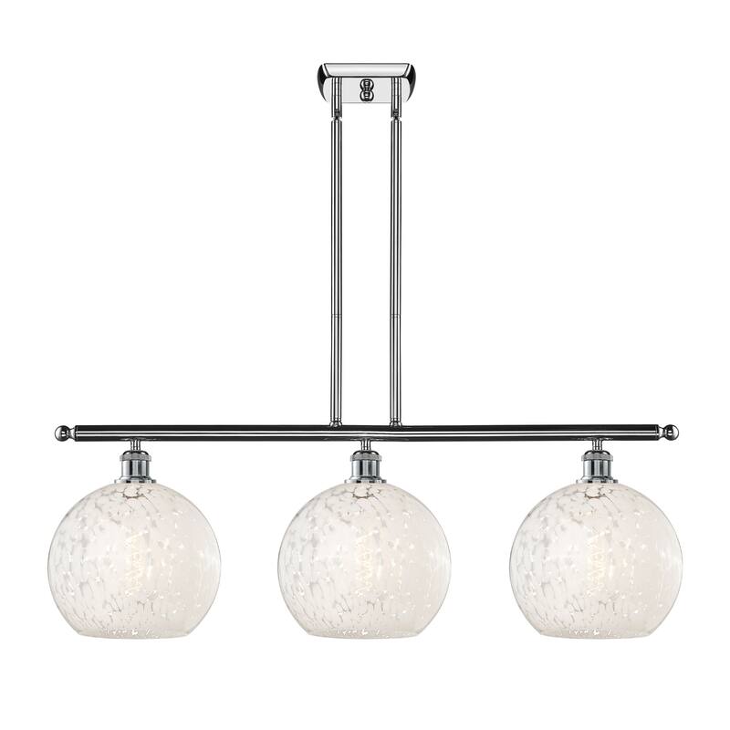 Innovations Lighting 516-3I-13-37-White Mouchette-Indoor Pendant White - Polished Chrome / White Mouchette