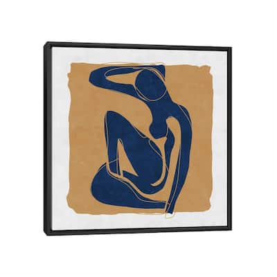 iCanvas "Nude Blue Woman 3" by Maximiliano Casal Framed Canvas Print