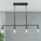 preview thumbnail 1 of 5, 4-light Black Pipe Kitchen Island Lights Industrial Pendant Lights - L44.3"X W2" X H16.3"