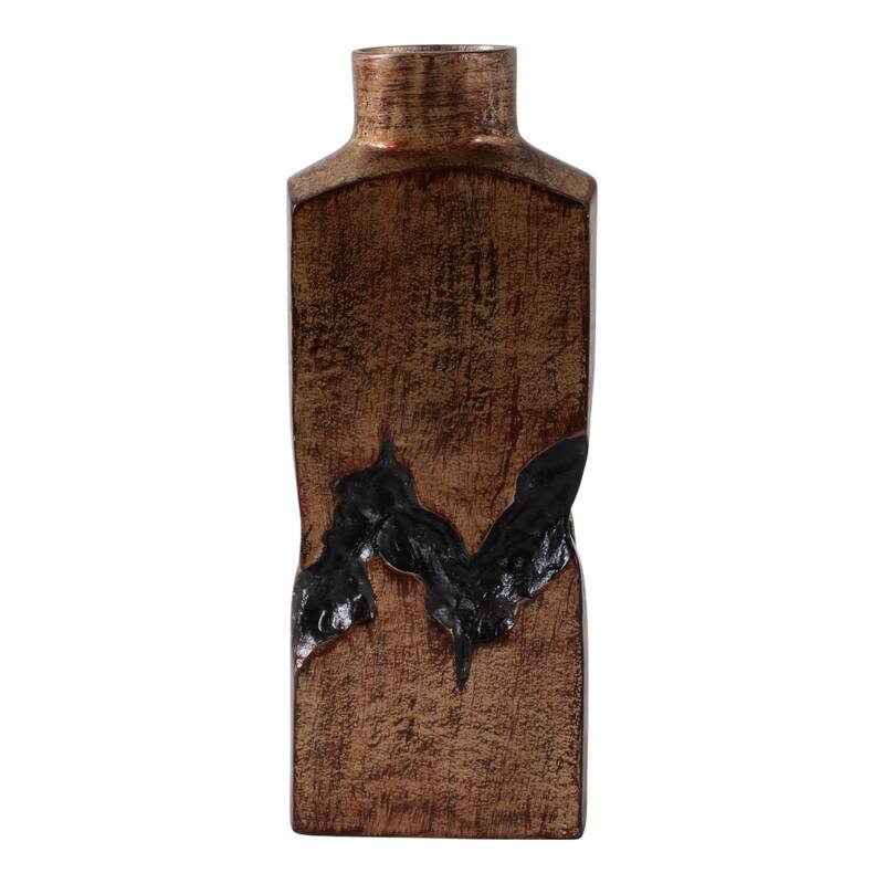 Artistic Table Vase with Fractured Finish for Home Decor