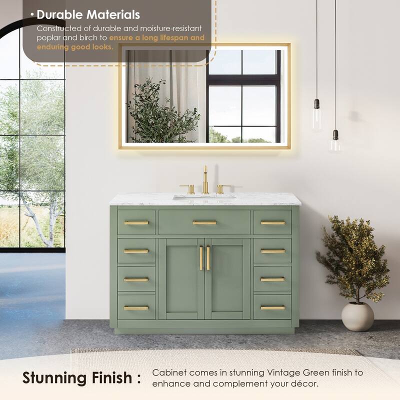 Altair Ivy Single Bathroom Vanity Set and Carrara White Countertop without Mirror