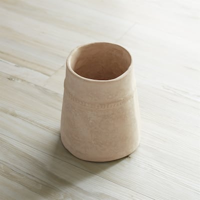 Rustic Style Paper Chalk Vase - 6.75" - Beige