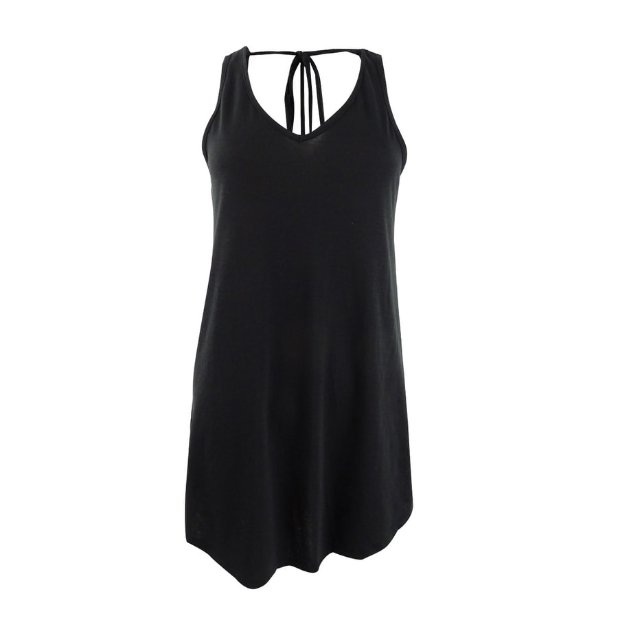 black swim cover up dress
