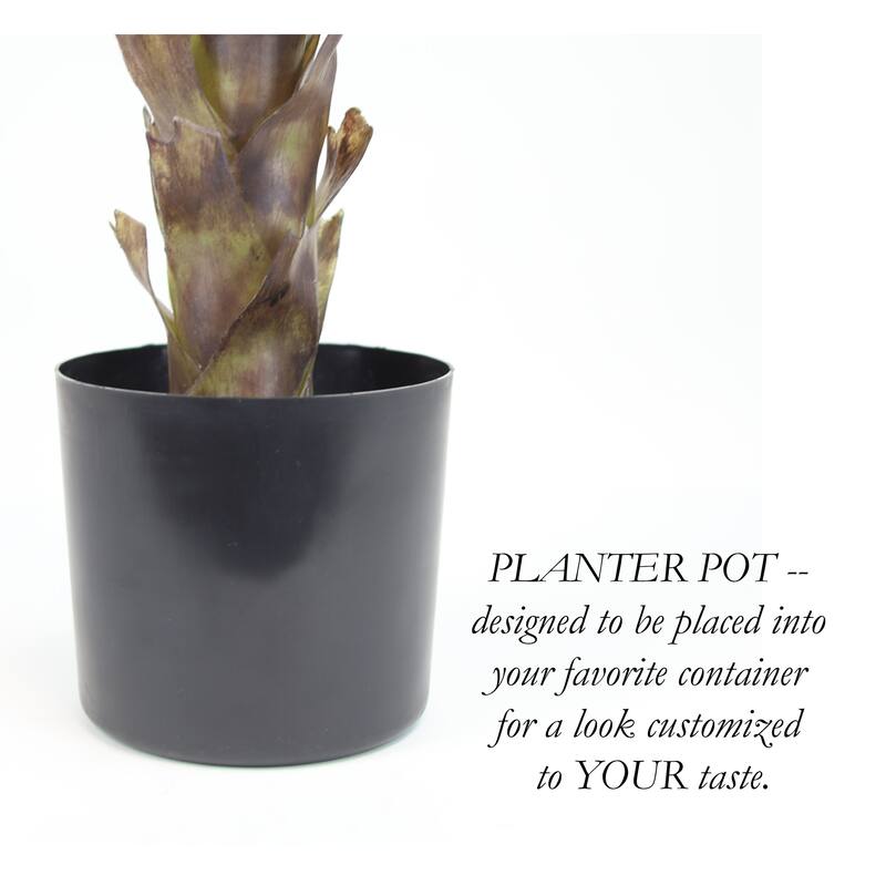 The Mod Greenhouse Faux Green Agave Plant in a Black Matte Planter Pot - 36