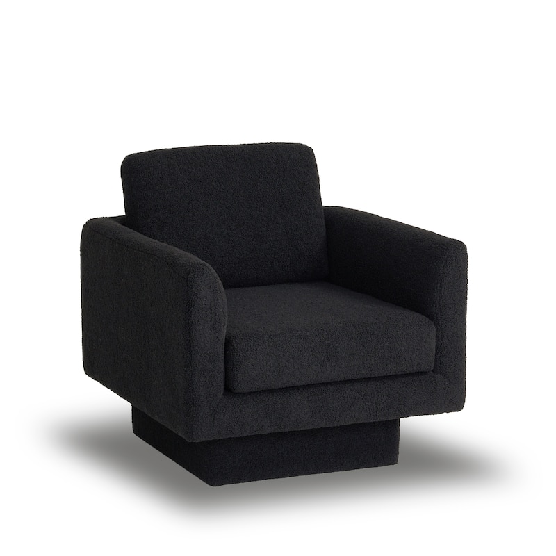 360° Modern Swivel Accent Chair,30" W Round Armchair,Thick Padded Single Lounge Sofa,Upholstered Comfy Barrel Chair,