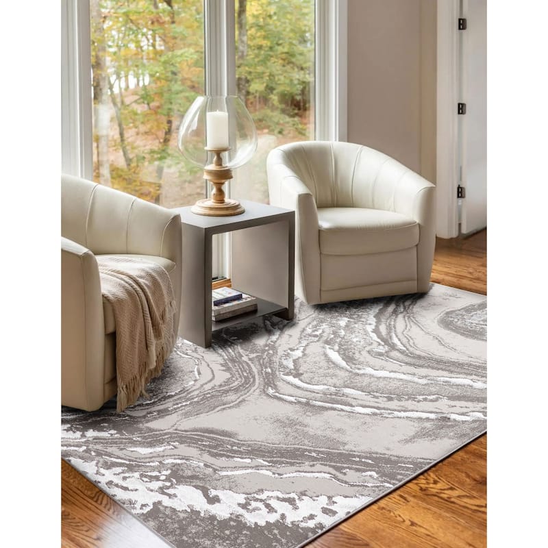 ECARPETGALLERY Machine Made Dove Grey Area Rug